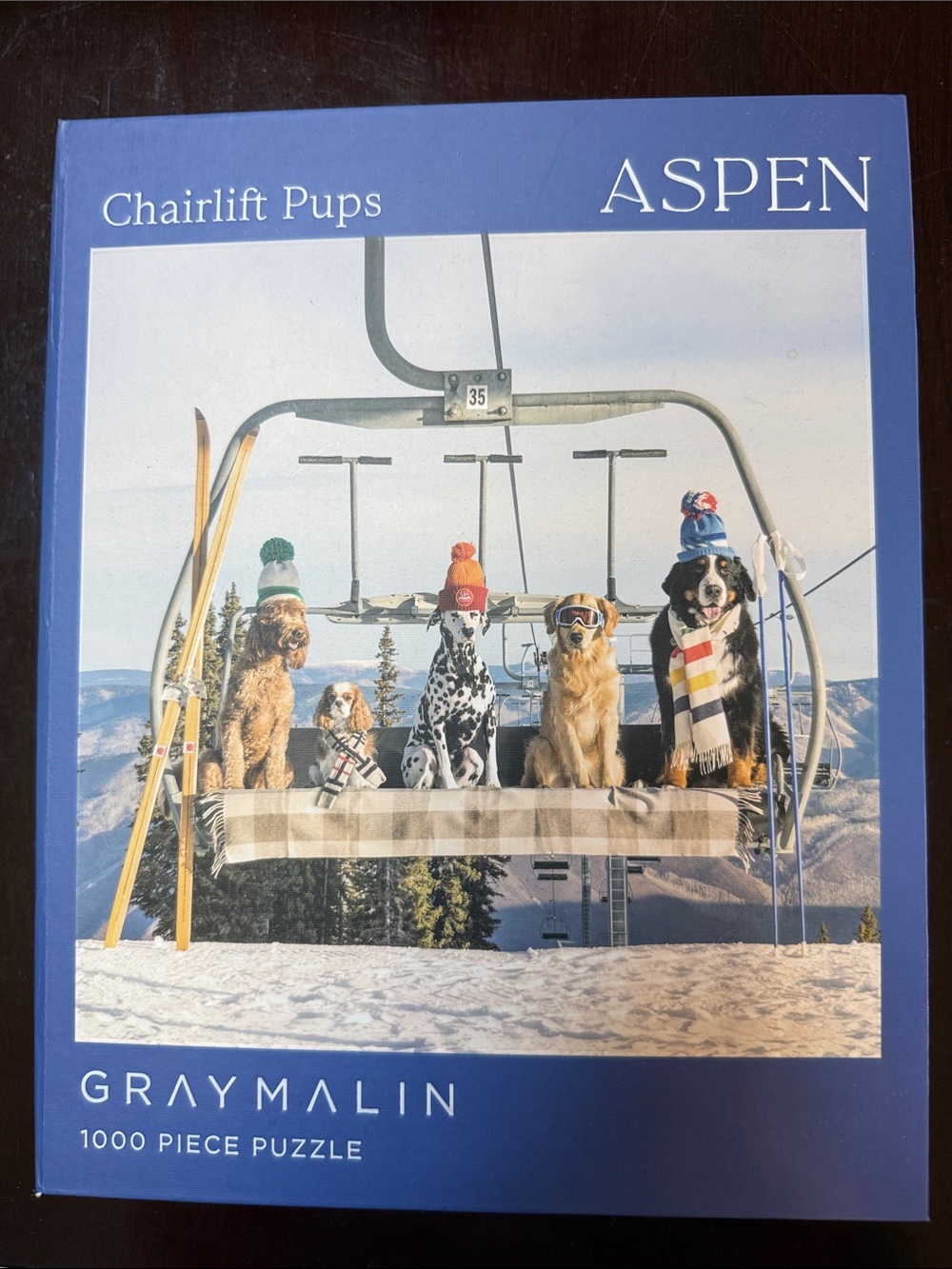 Gray Malin Chairlift Pups 1000 piece puzzle